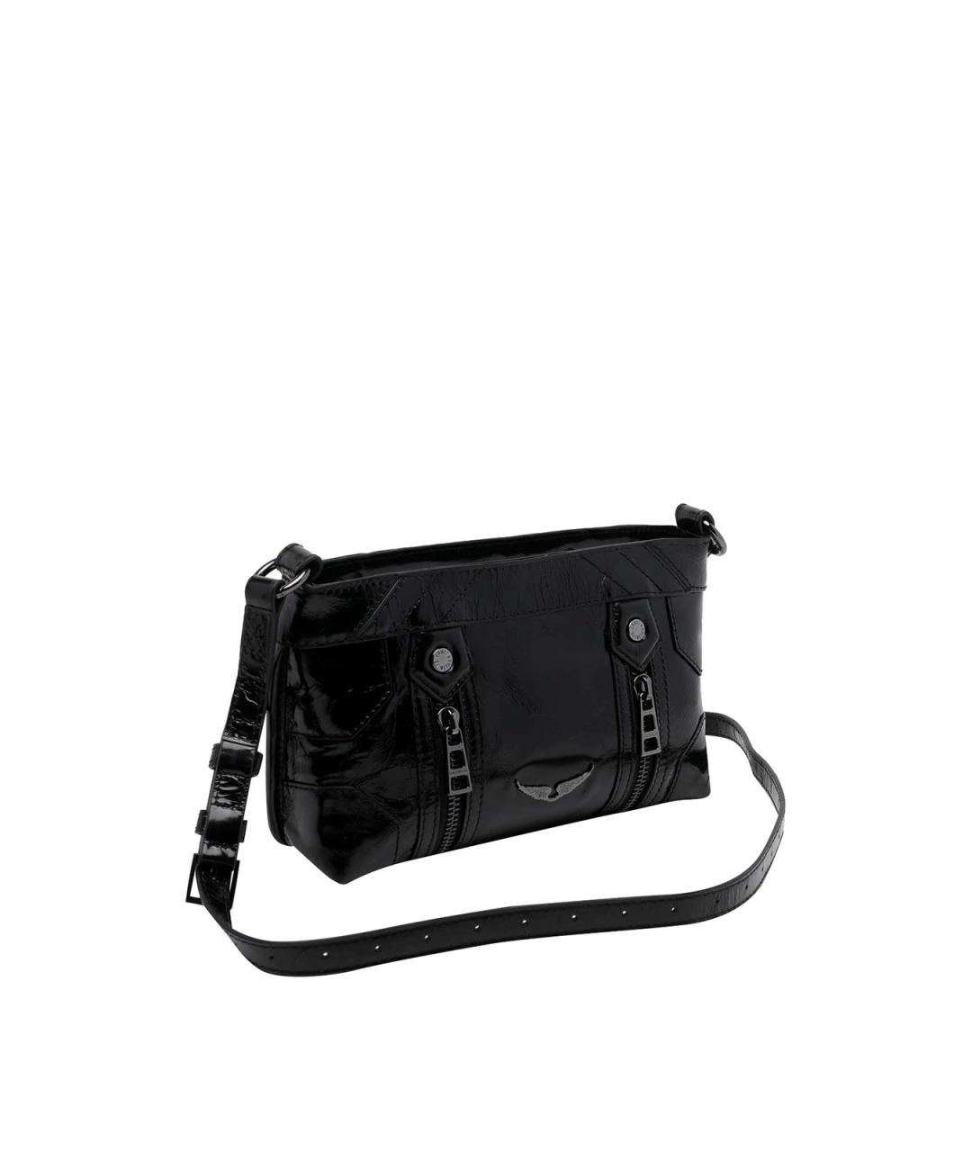 ZADIG & VOLTAIRE Черная кожаная сумка через плечо, фото 2