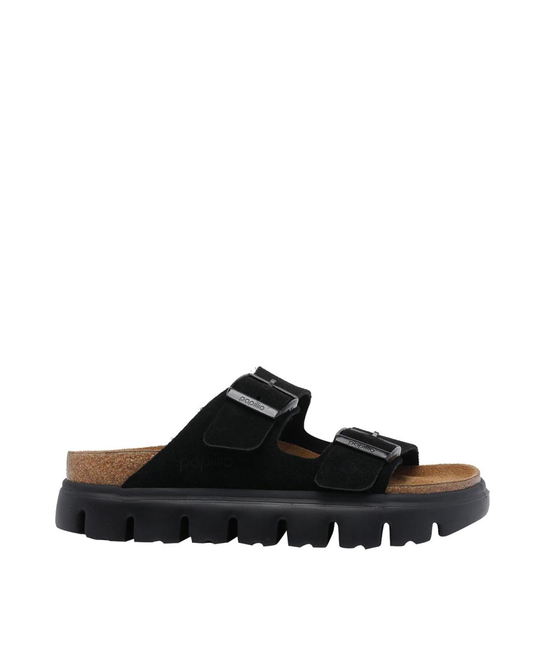 BIRKENSTOCK Черные замшевые шлепанцы, фото 1
