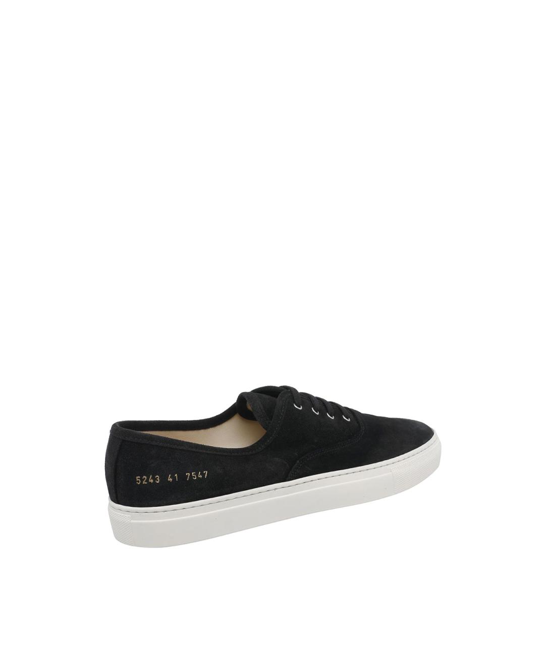 COMMON PROJECTS Черные замшевые низкие кроссовки / кеды, фото 3