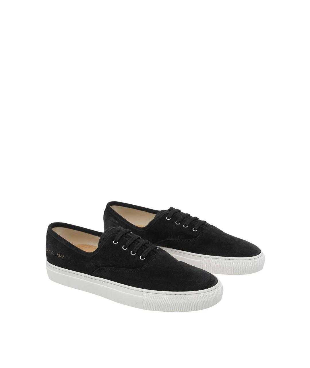 COMMON PROJECTS Черные замшевые низкие кроссовки / кеды, фото 2