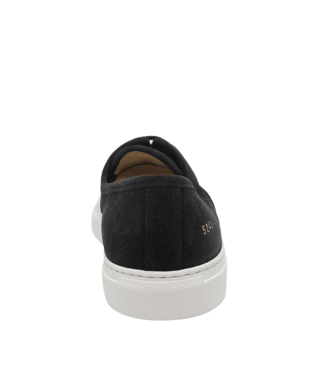COMMON PROJECTS Черные замшевые низкие кроссовки / кеды, фото 4