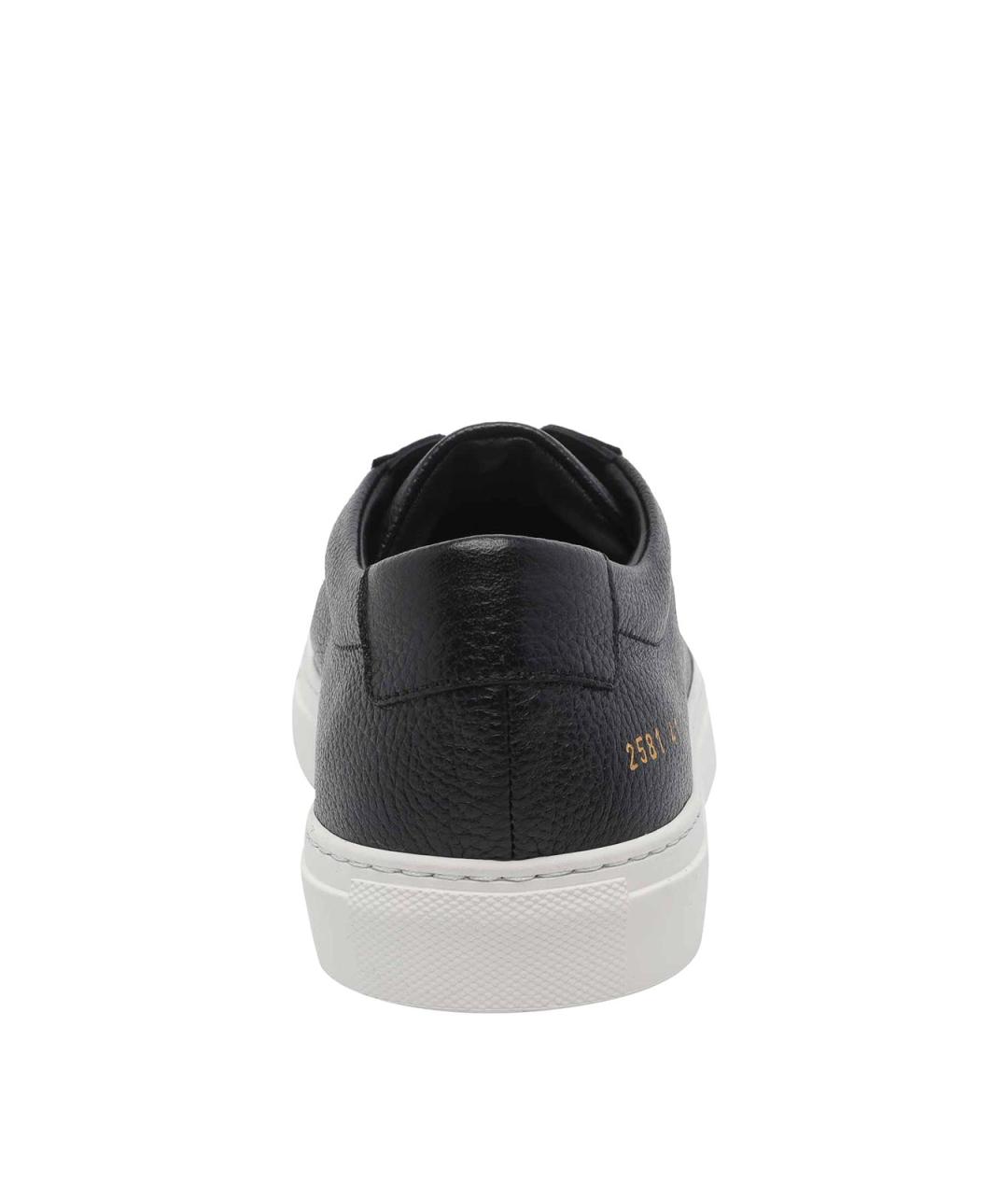 COMMON PROJECTS Черные кожаные низкие кроссовки / кеды, фото 4