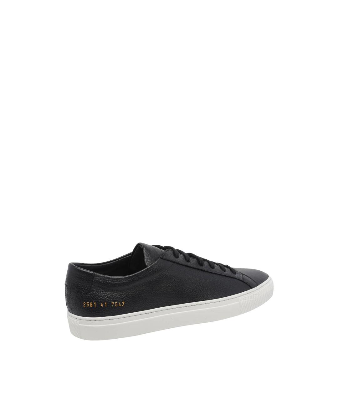 COMMON PROJECTS Черные кожаные низкие кроссовки / кеды, фото 3