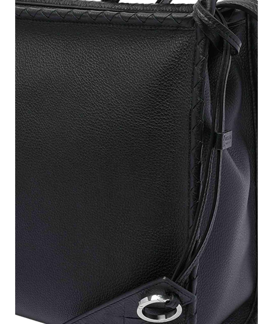 BOTTEGA VENETA Черная кожаная сумка на плечо, фото 4