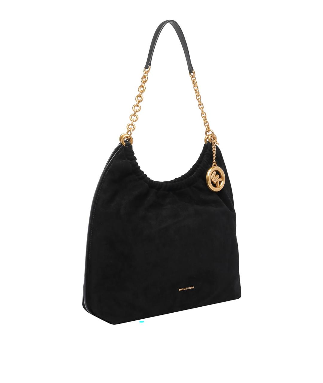 MICHAEL MICHAEL KORS Черная кожаная сумка через плечо, фото 2