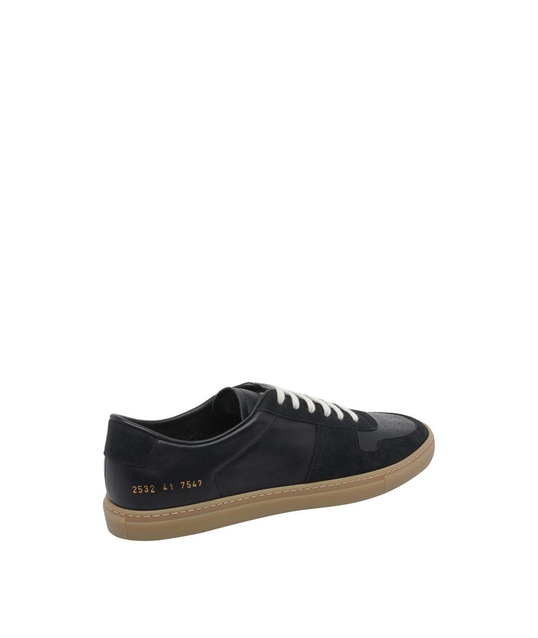 COMMON PROJECTS Черные кожаные низкие кроссовки / кеды, фото 3