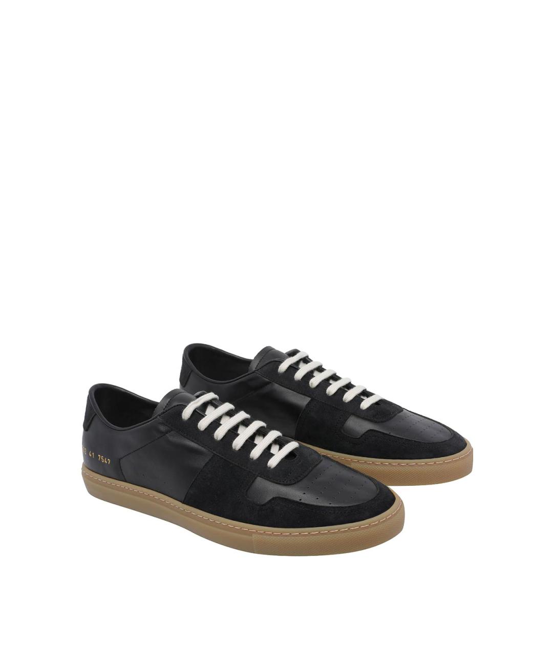 COMMON PROJECTS Черные кожаные низкие кроссовки / кеды, фото 2