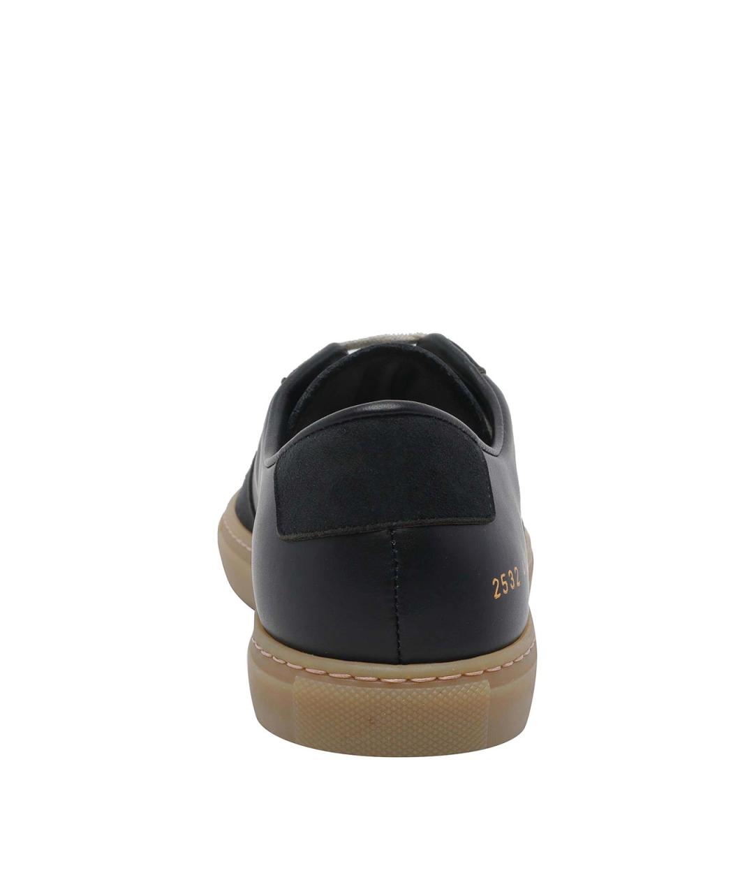 COMMON PROJECTS Черные кожаные низкие кроссовки / кеды, фото 4