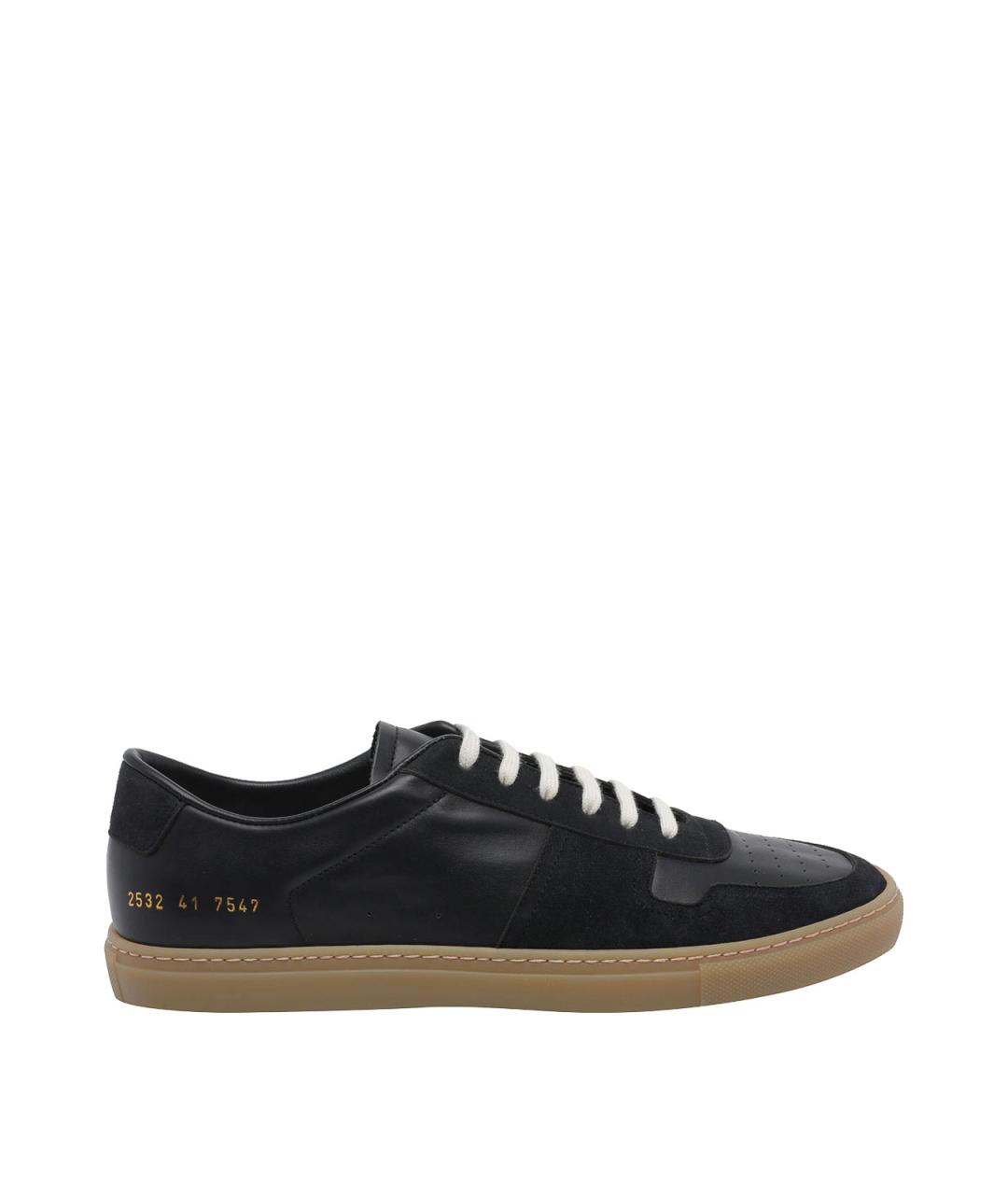 COMMON PROJECTS Черные кожаные низкие кроссовки / кеды, фото 1