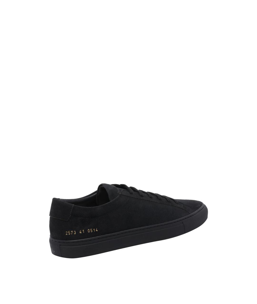COMMON PROJECTS Черные замшевые низкие кроссовки / кеды, фото 3