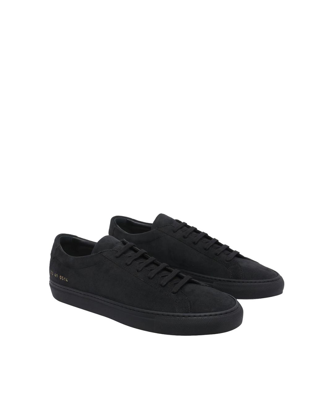 COMMON PROJECTS Черные замшевые низкие кроссовки / кеды, фото 2