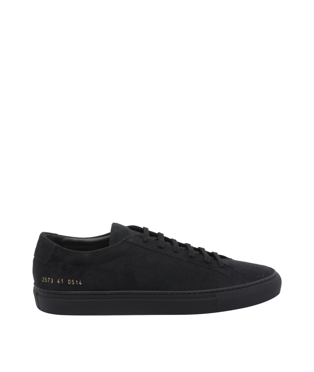 COMMON PROJECTS Черные замшевые низкие кроссовки / кеды, фото 1