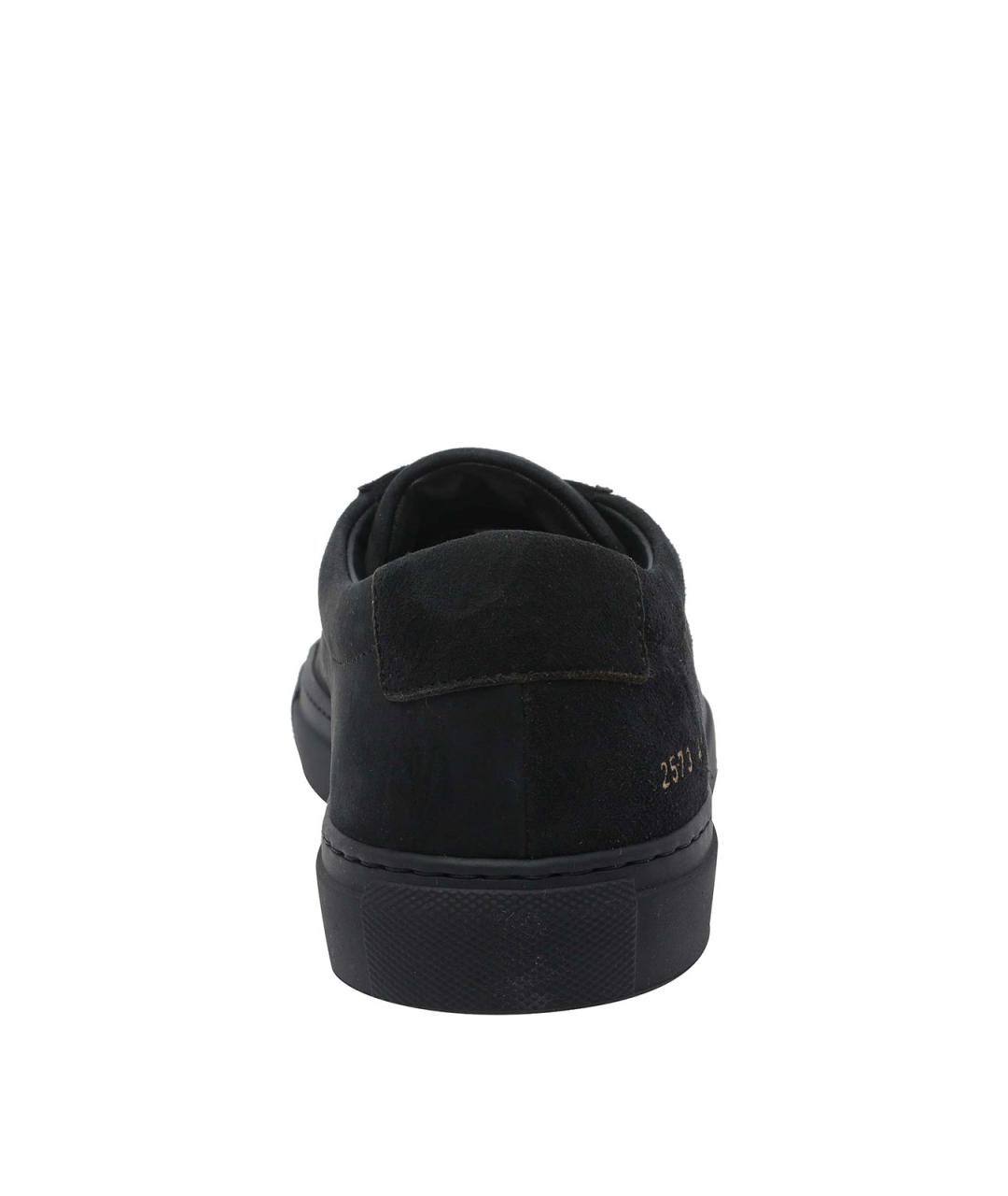 COMMON PROJECTS Черные замшевые низкие кроссовки / кеды, фото 4
