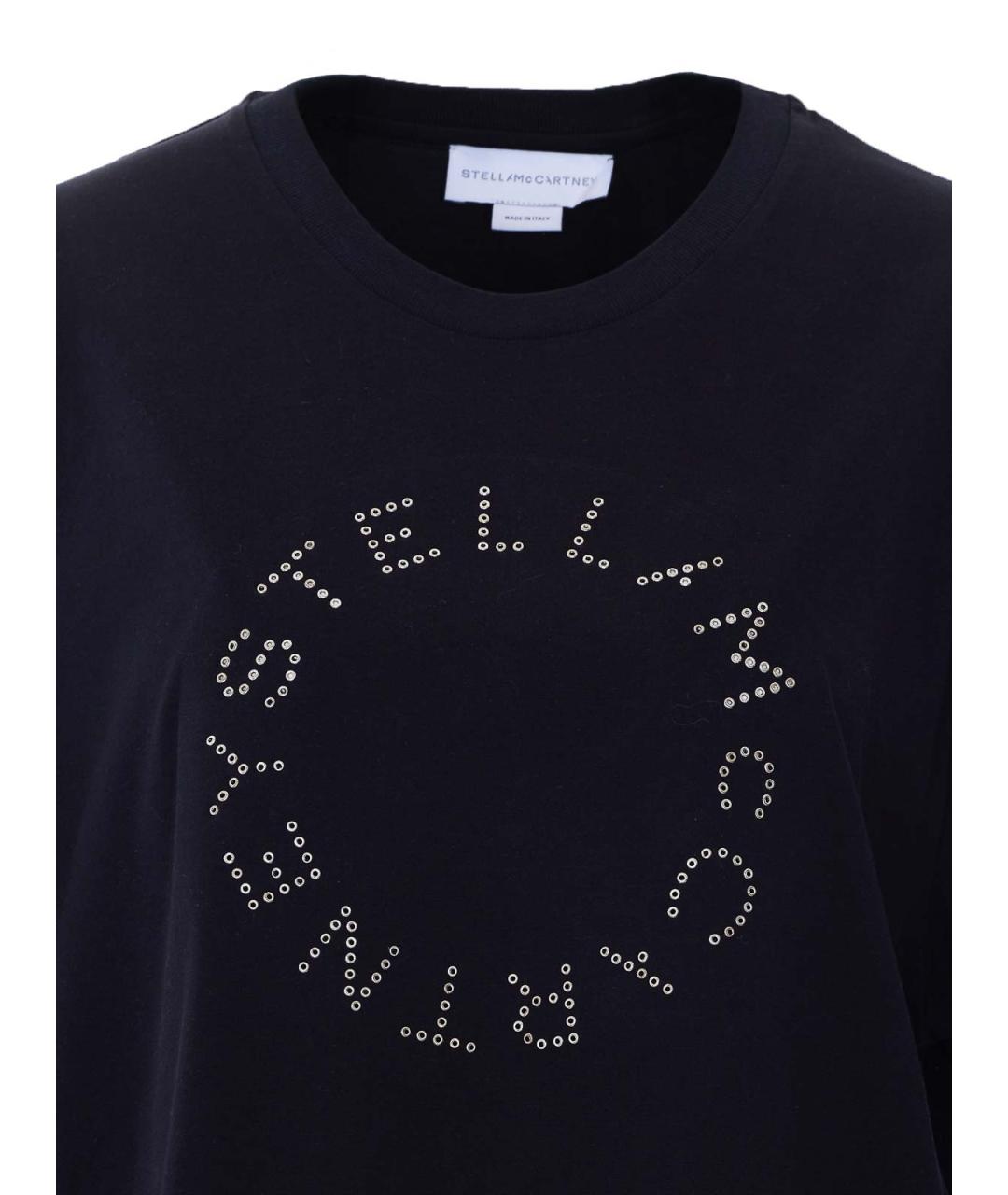 STELLA MCCARTNEY Черная хлопковая футболка, фото 4