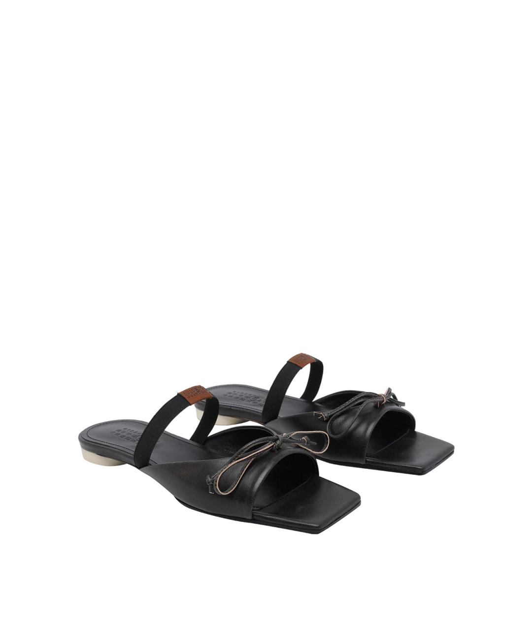 MM6 MAISON MARGIELA Черные кожаные сандалии, фото 2