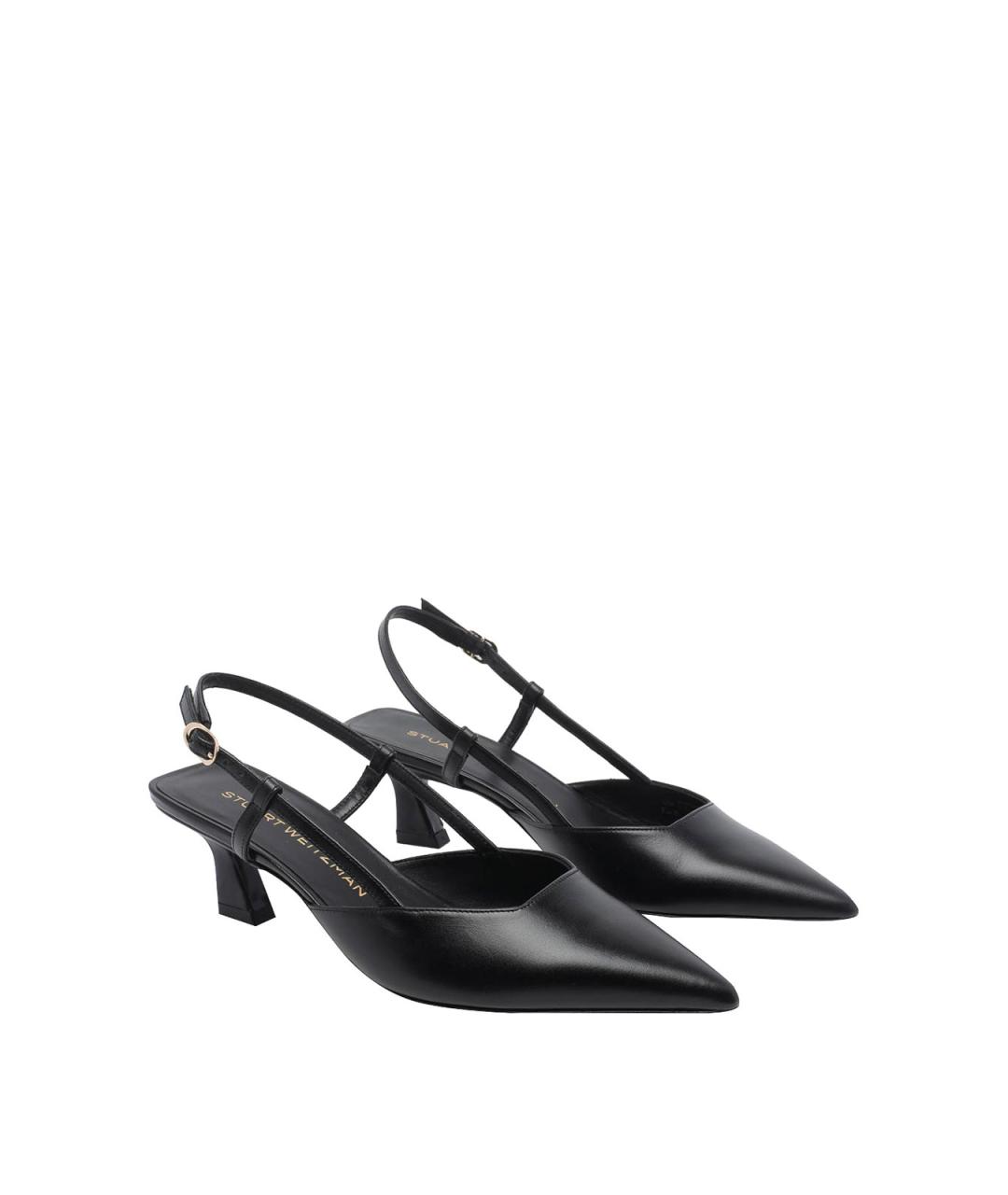 STUART WEITZMAN Черные кожаные туфли, фото 2