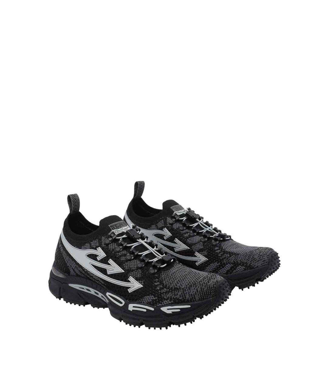 OFF-WHITE Черные резиновые низкие кроссовки / кеды, фото 2