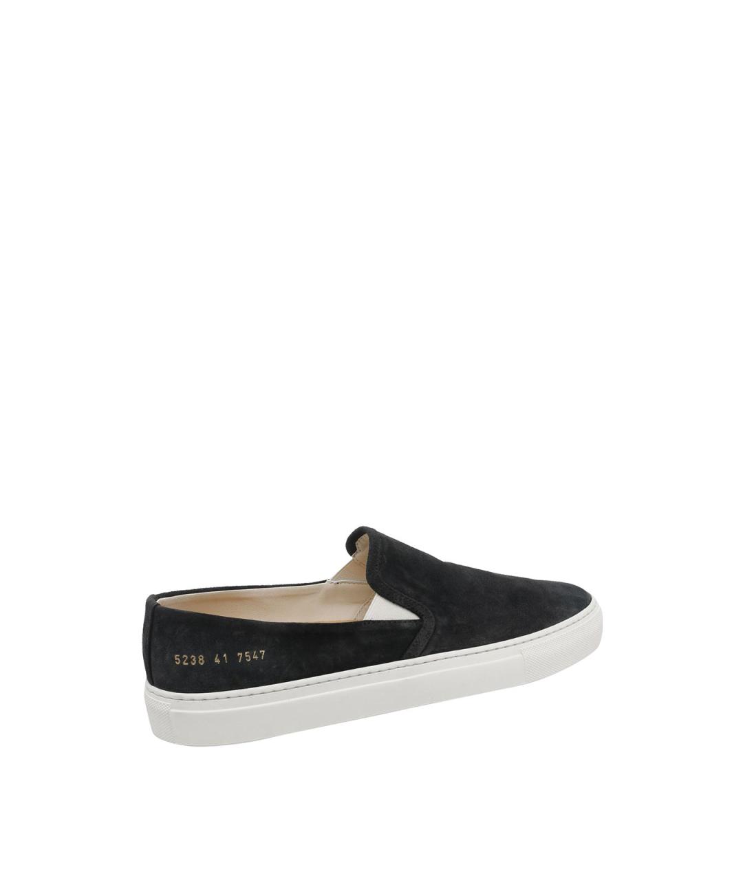 COMMON PROJECTS Черные замшевые низкие кроссовки / кеды, фото 3