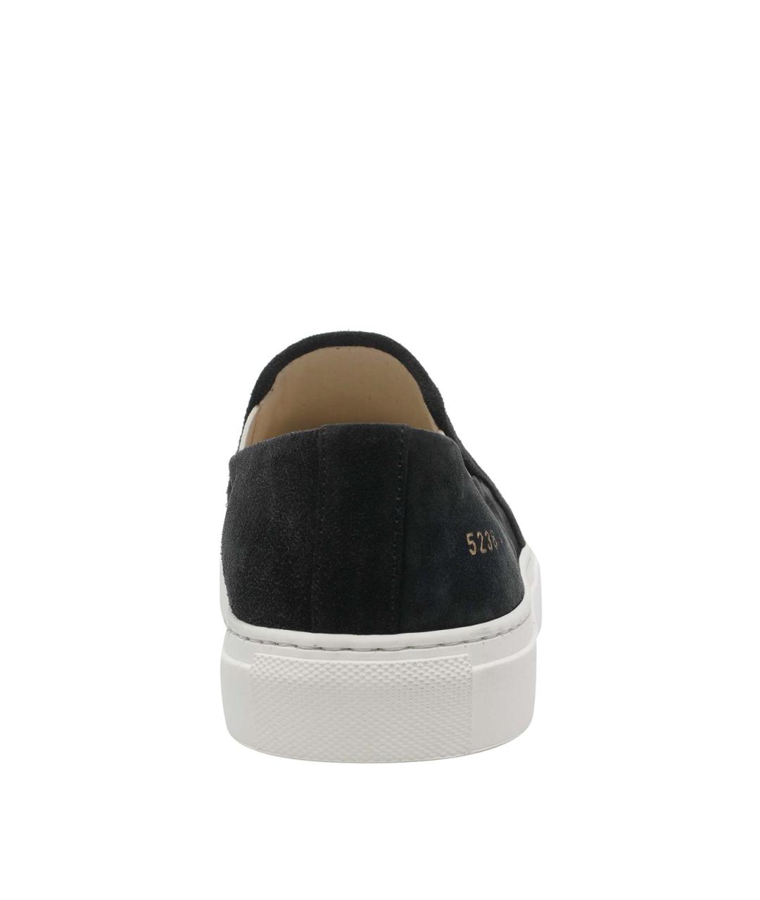 COMMON PROJECTS Черные замшевые низкие кроссовки / кеды, фото 4