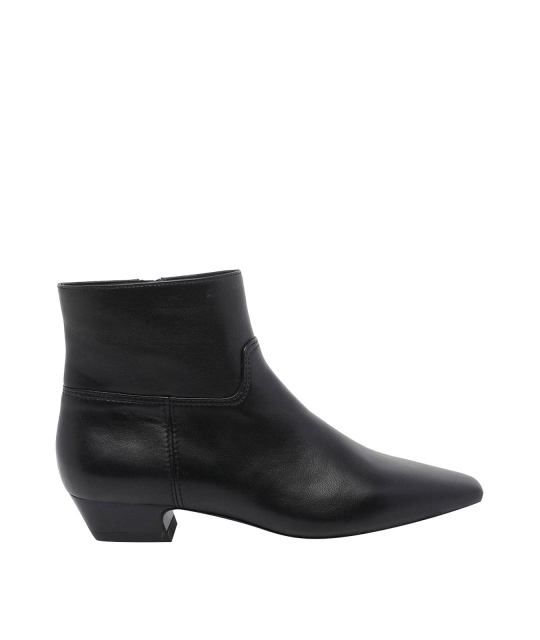 STUART WEITZMAN Черные кожаные ботильоны, фото 1
