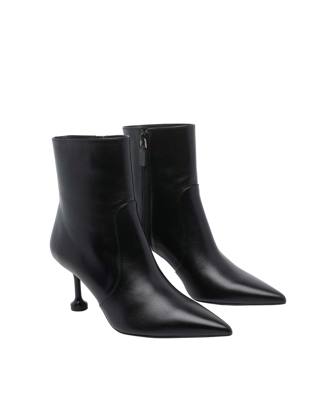 STUART WEITZMAN Черные кожаные ботильоны, фото 2