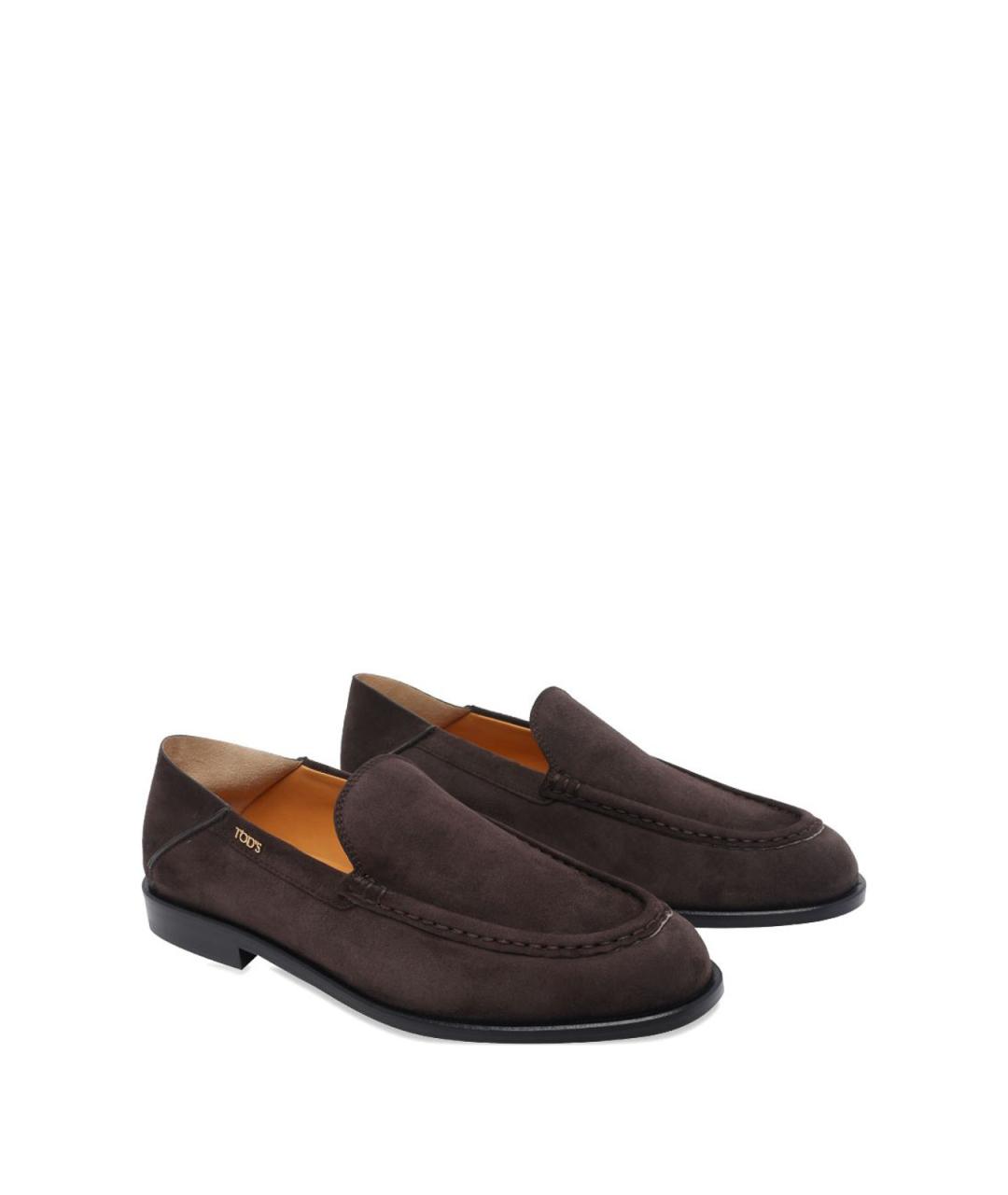 TOD'S Коричневые замшевые лоферы, фото 4