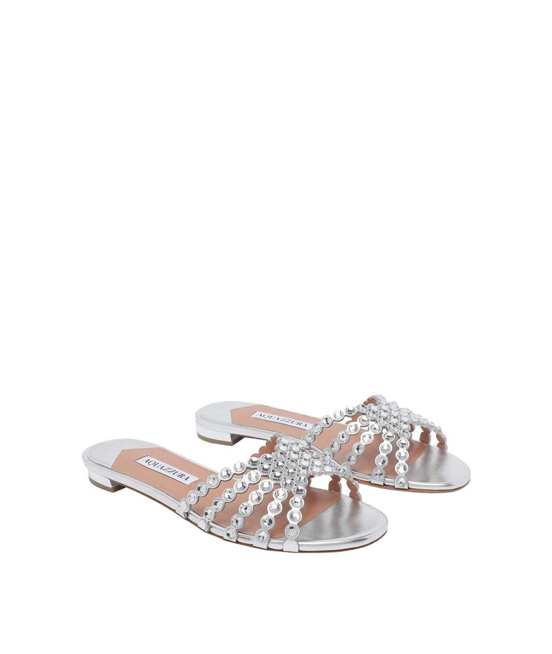 AQUAZZURA Серебряные сандалии, фото 2