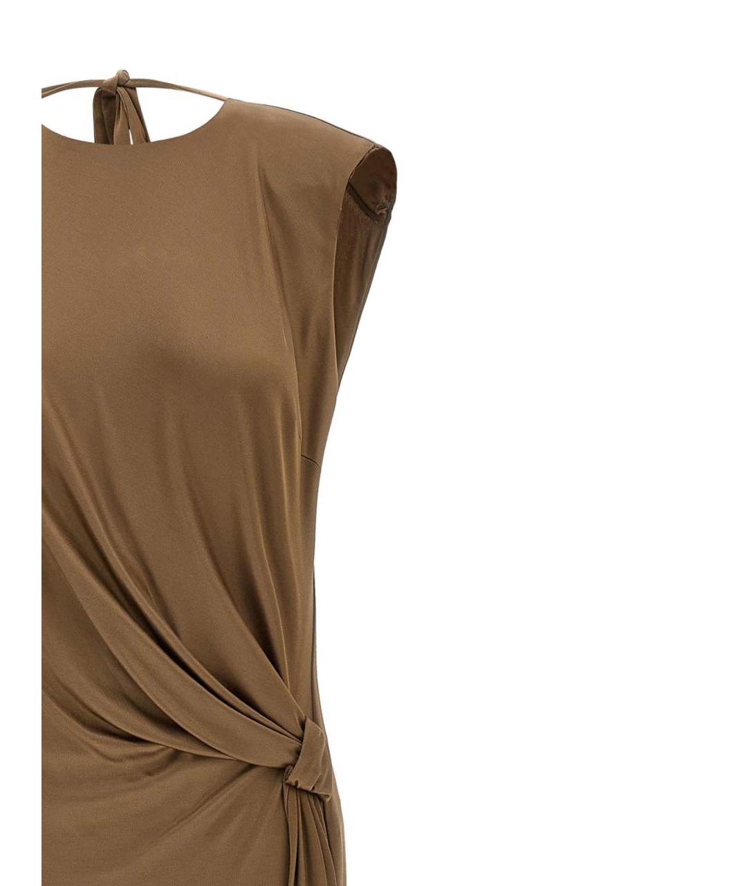 ELISABETTA FRANCHI Коричневое вискозное повседневное платье, фото 3