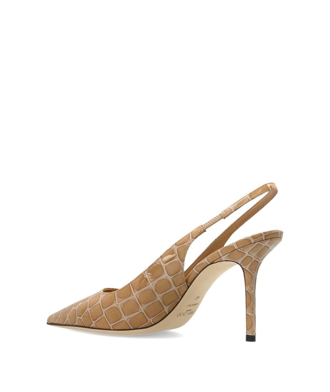 JIMMY CHOO Бежевые туфли из лакированной кожи, фото 6