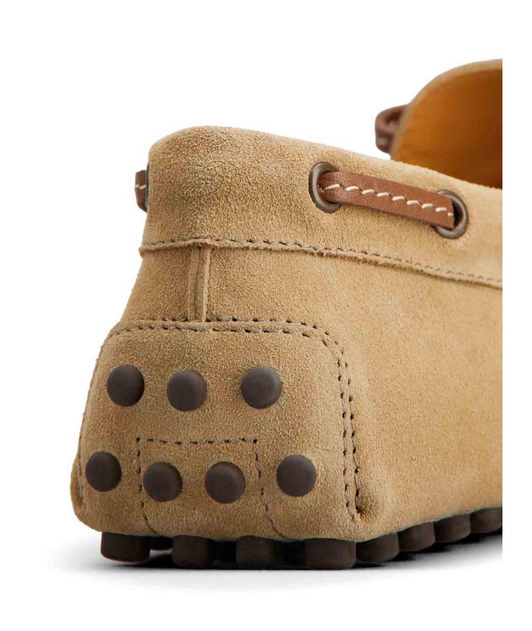 TOD'S Бежевые замшевые лоферы, фото 6
