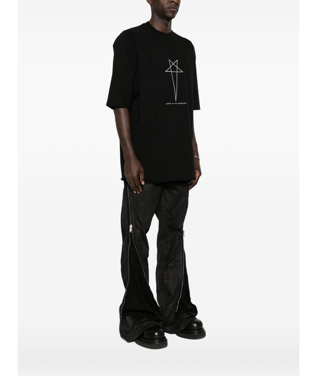 RICK OWENS DRKSHDW Черная хлопковая футболка, фото 3