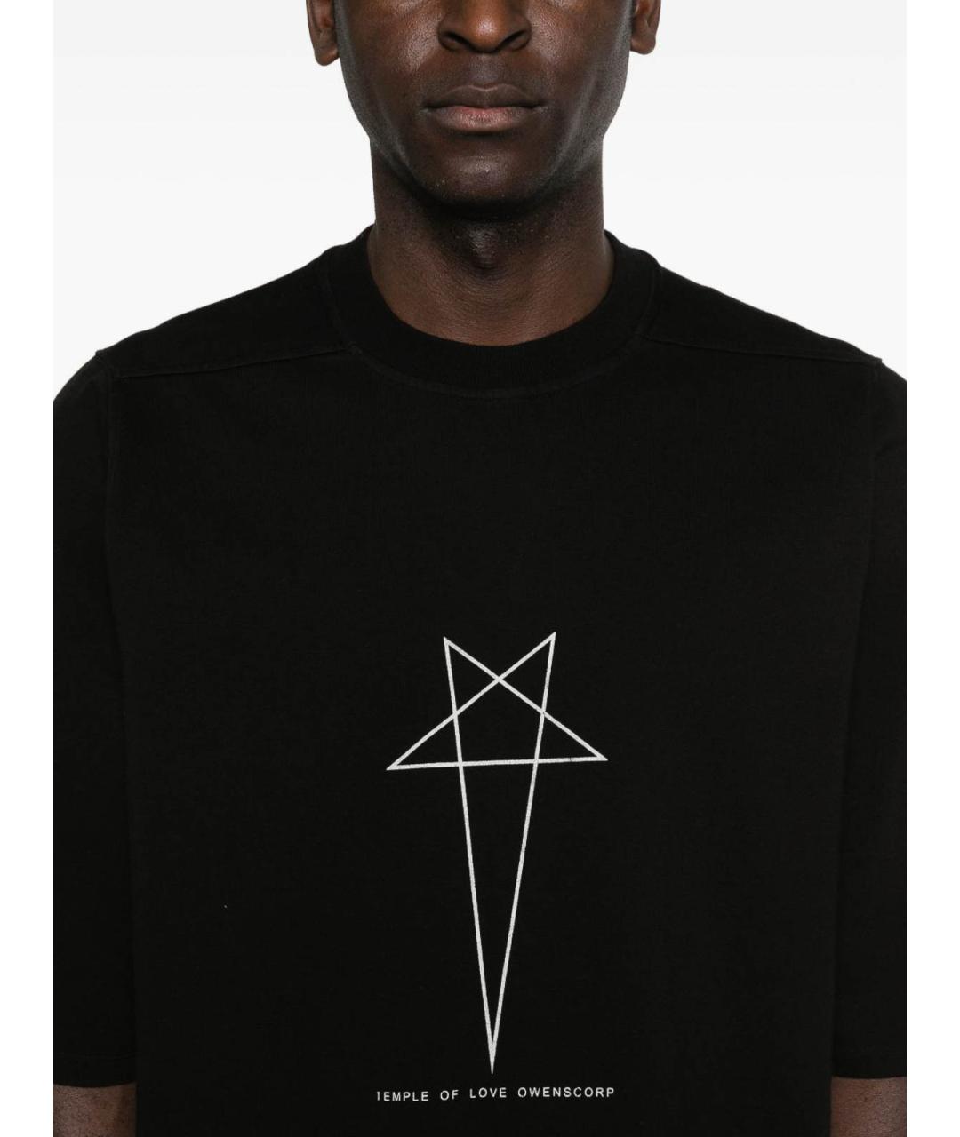 RICK OWENS DRKSHDW Черная хлопковая футболка, фото 2