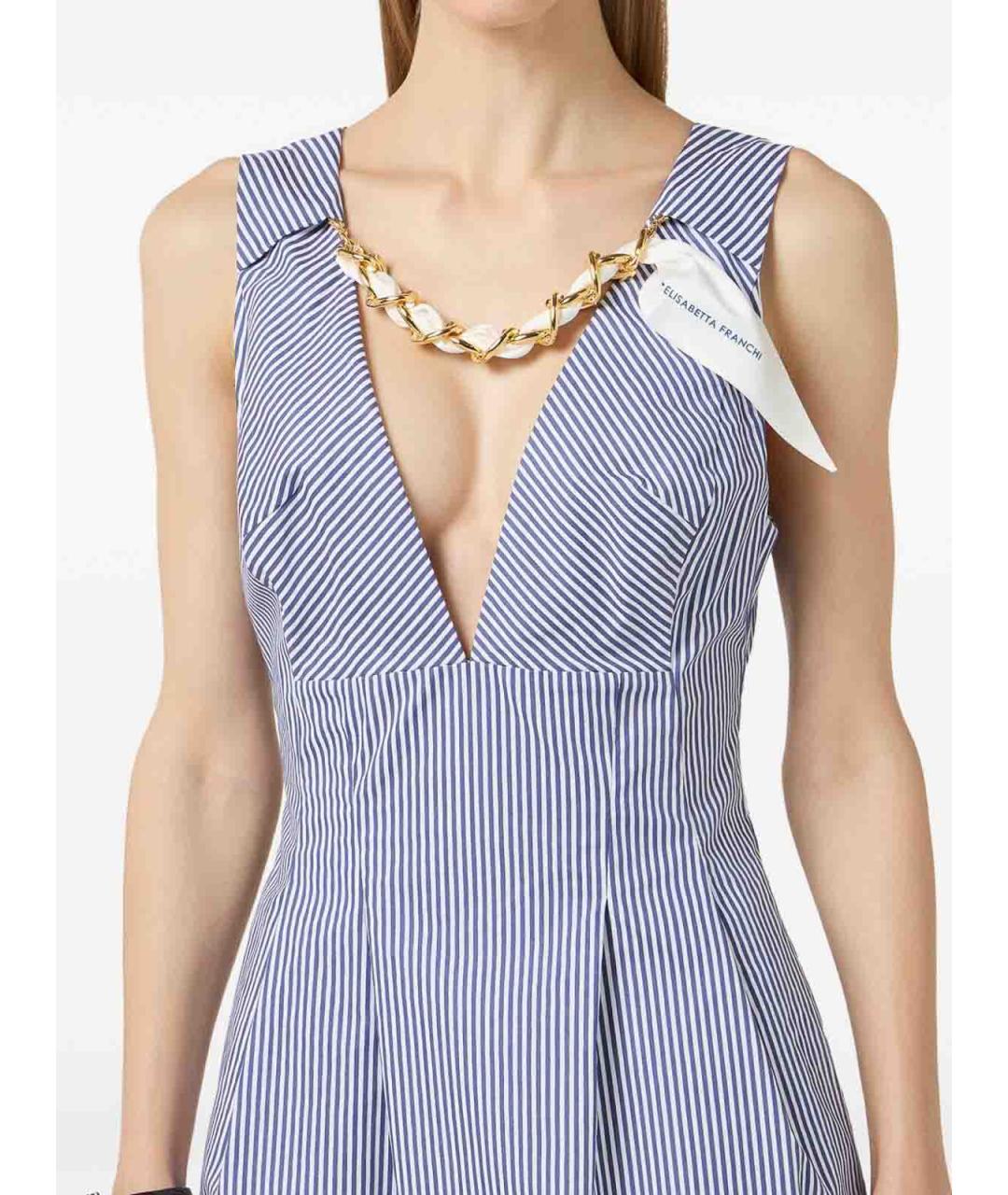 ELISABETTA FRANCHI Мульти хлопковое повседневное платье, фото 4