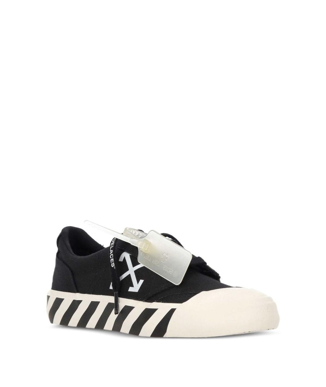 OFF-WHITE Черные текстильные кеды, фото 3