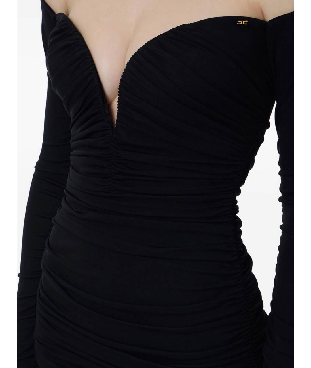 ELISABETTA FRANCHI Черное вискозное коктейльное платье, фото 2
