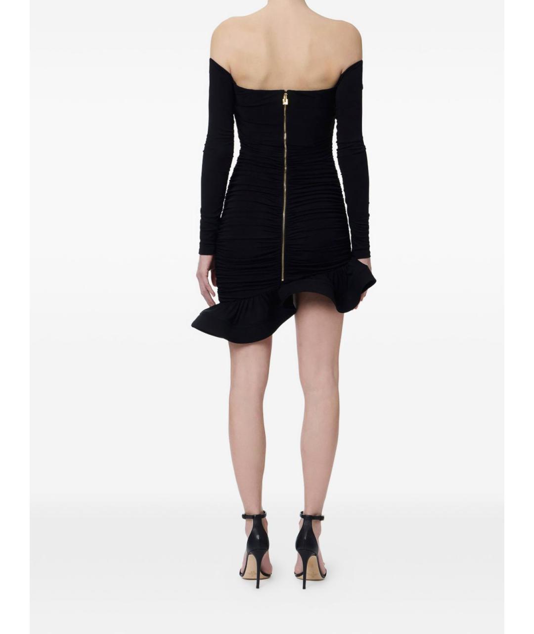 ELISABETTA FRANCHI Черное вискозное коктейльное платье, фото 3