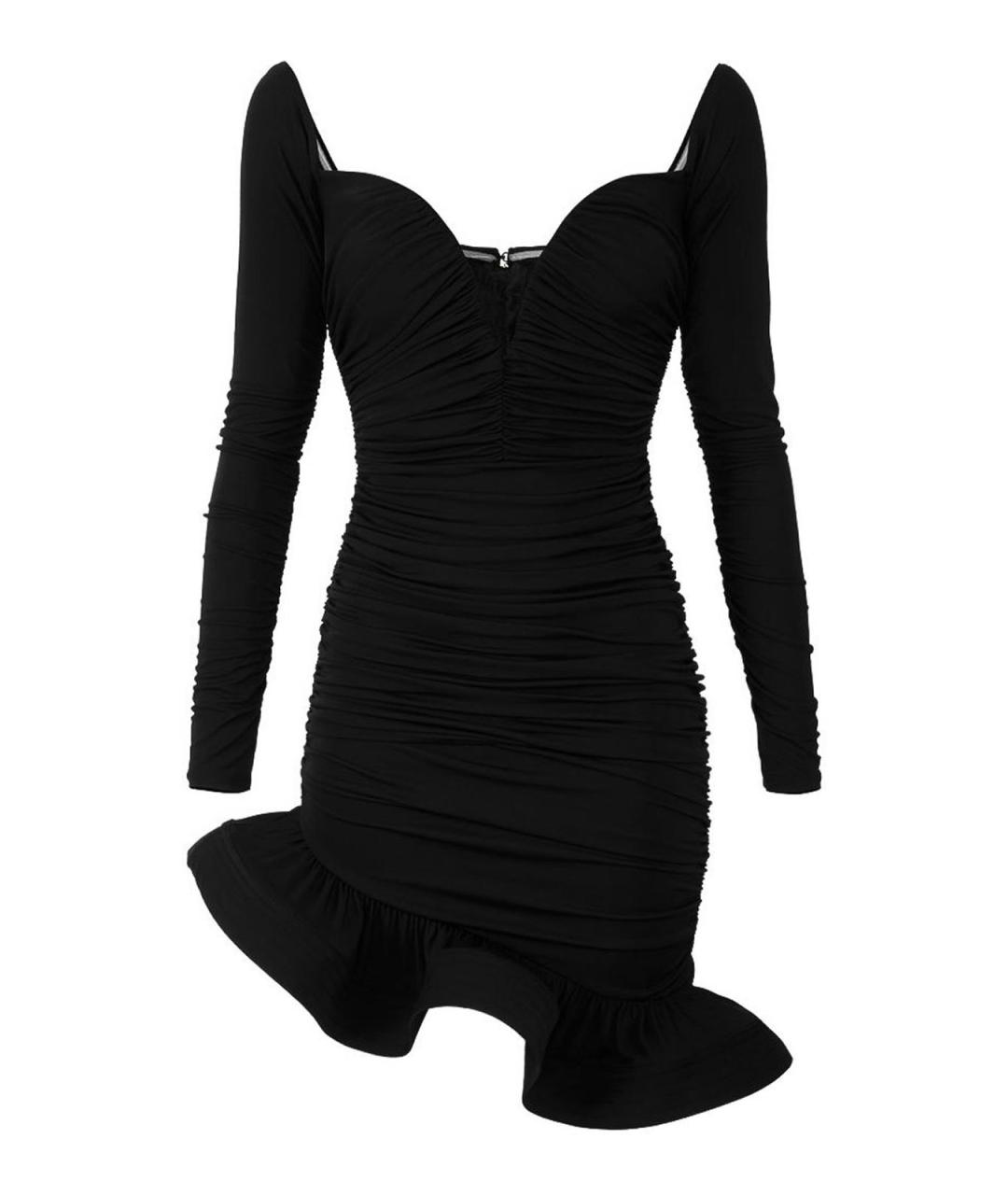ELISABETTA FRANCHI Черное вискозное коктейльное платье, фото 1