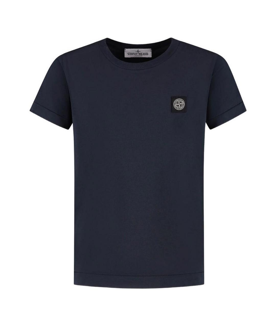 STONE ISLAND Темно-синяя хлопковая детская футболка, фото 3