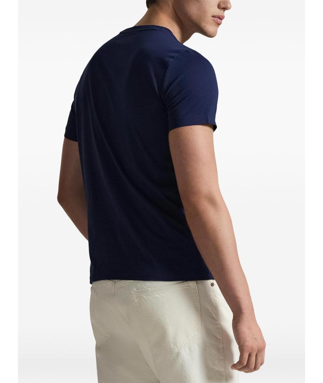 POLO RALPH LAUREN Синяя хлопковая футболка, фото 4