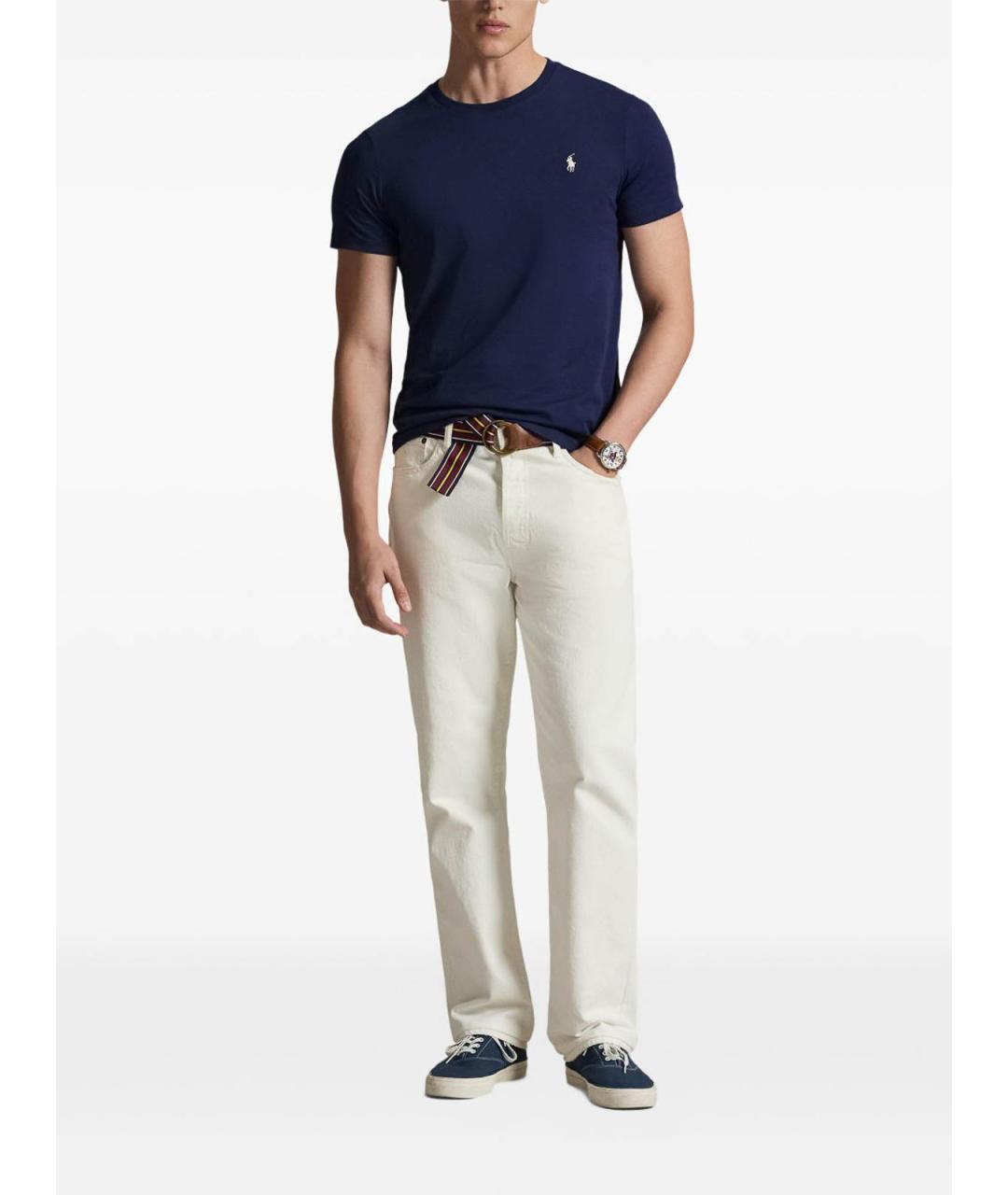 POLO RALPH LAUREN Синяя хлопковая футболка, фото 2