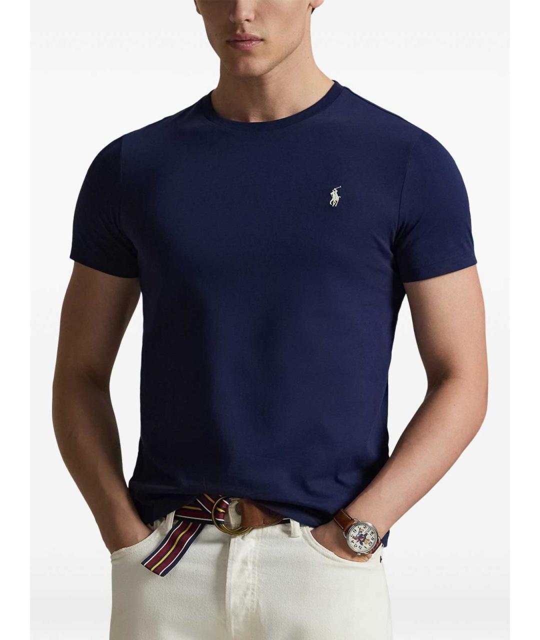 POLO RALPH LAUREN Синяя хлопковая футболка, фото 3