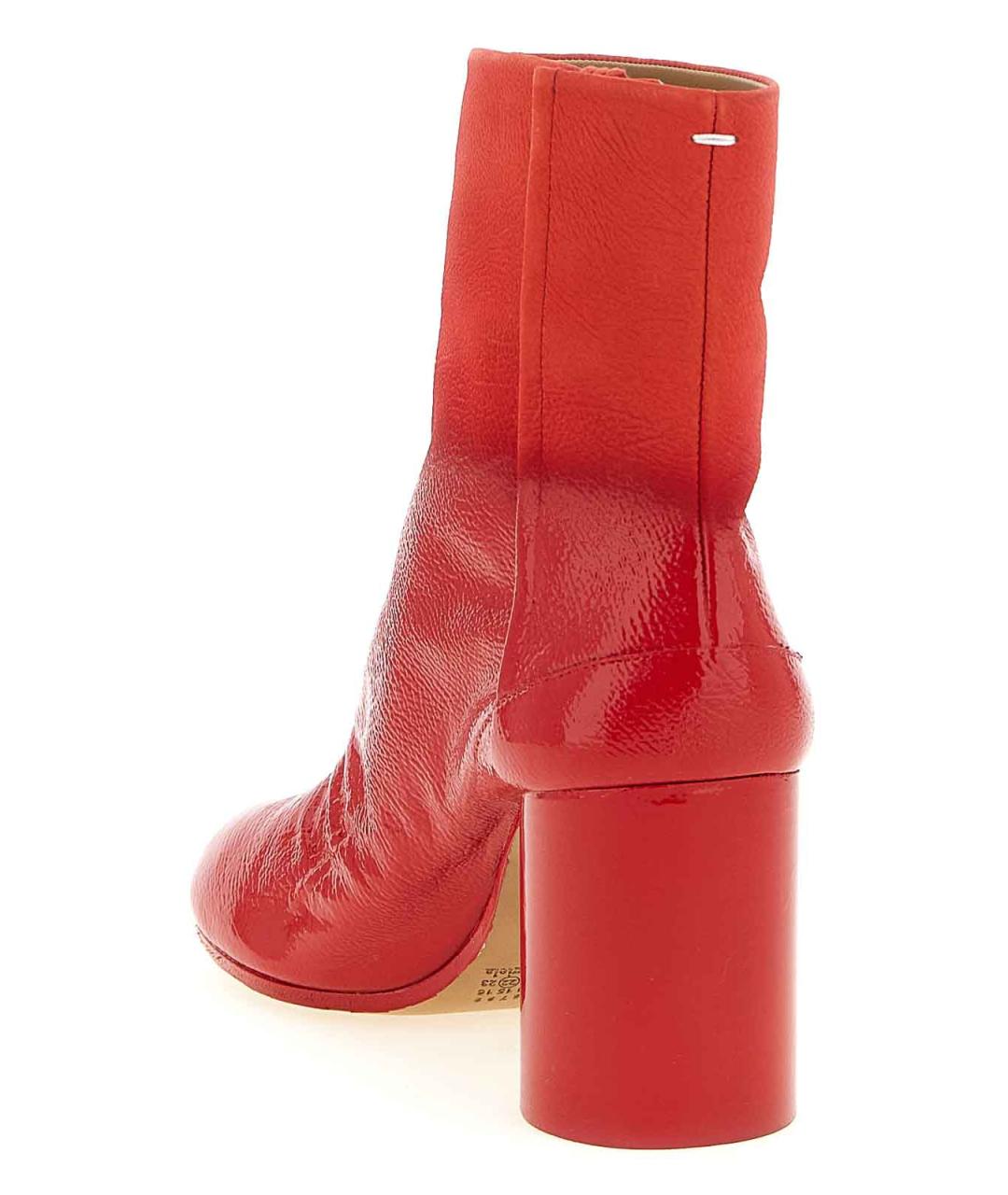 MAISON MARGIELA Красные кожаные ботильоны, фото 3