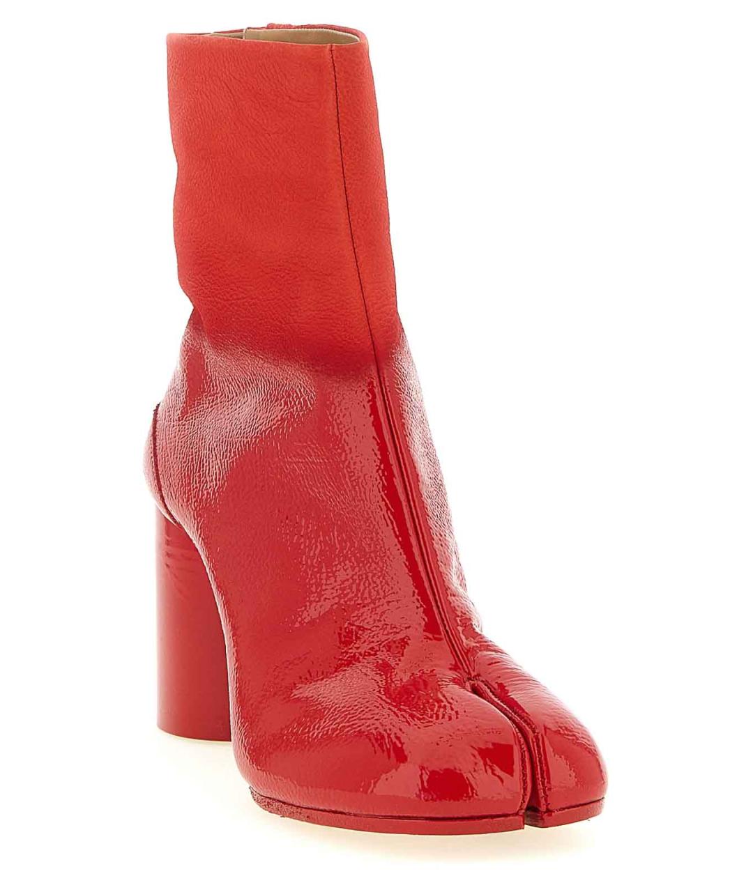 MAISON MARGIELA Красные кожаные ботильоны, фото 2