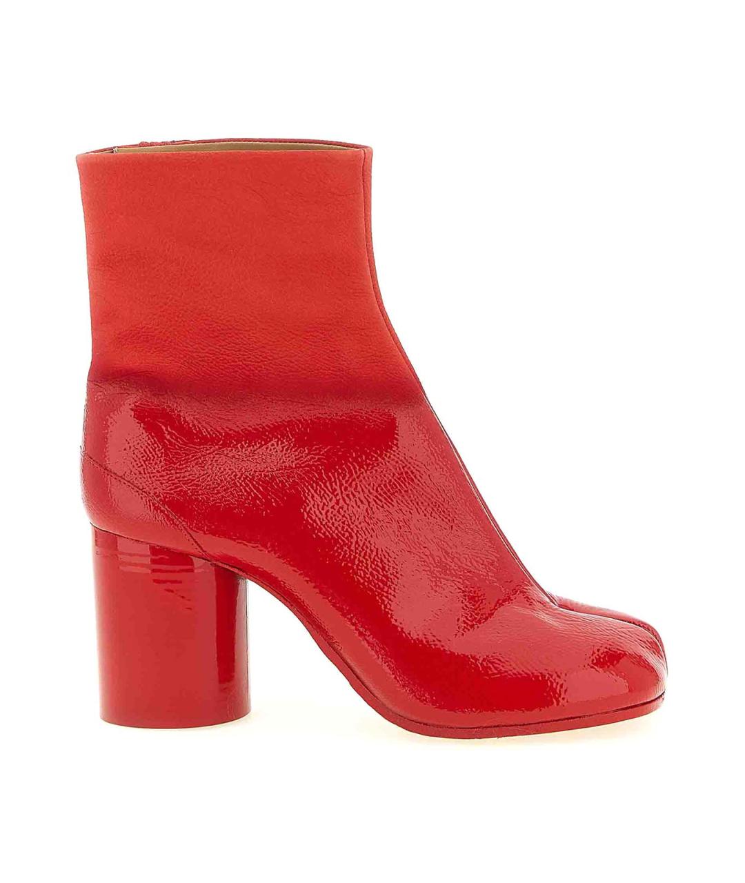 MAISON MARGIELA Красные кожаные ботильоны, фото 1