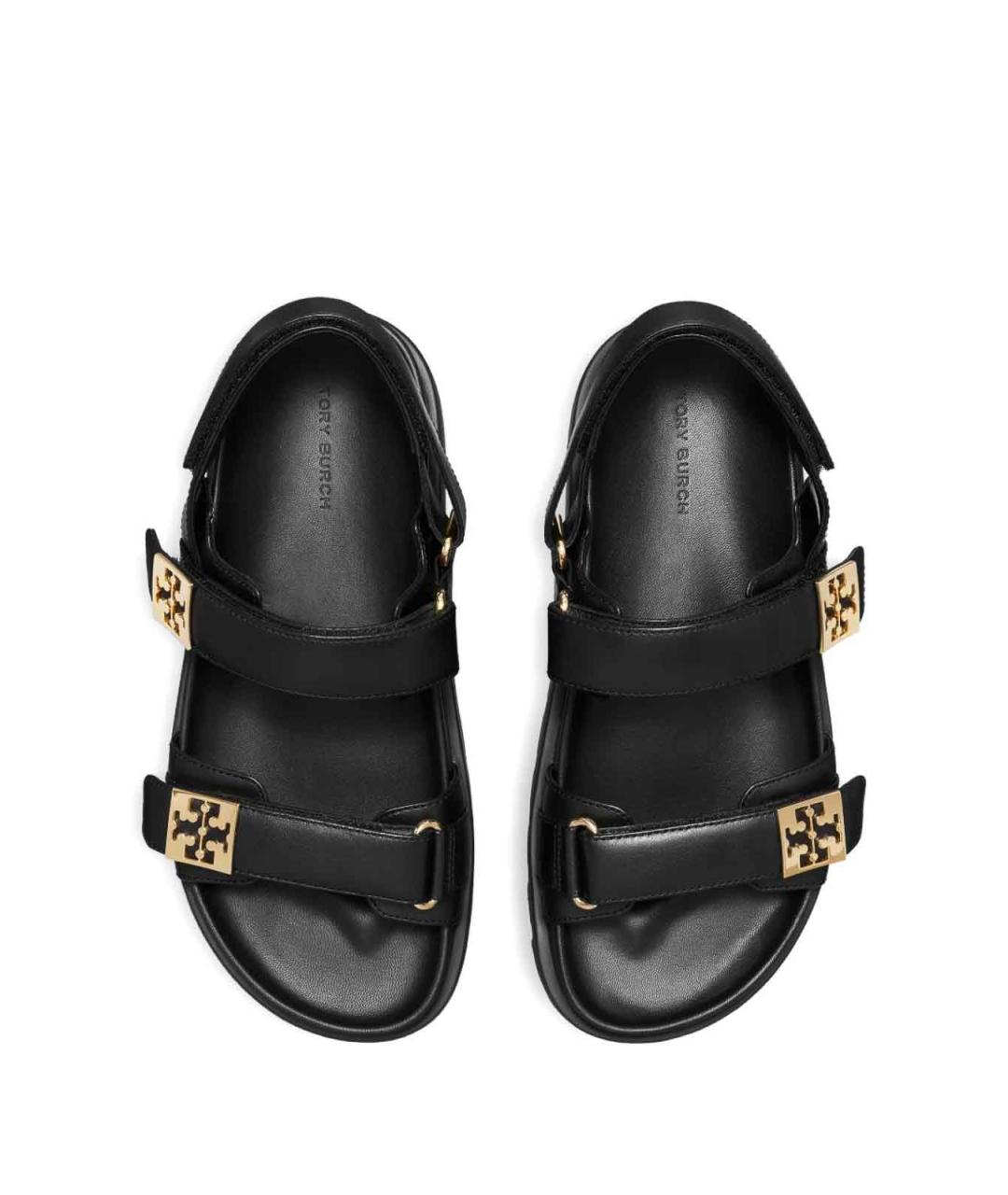 TORY BURCH Черные кожаные сандалии, фото 4