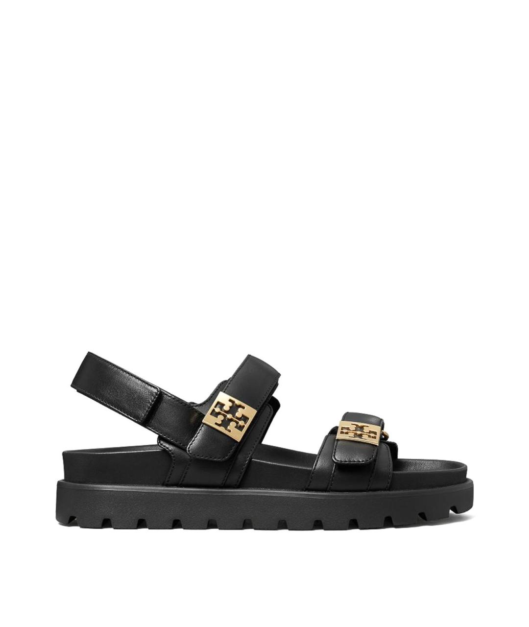 TORY BURCH Черные кожаные сандалии, фото 1