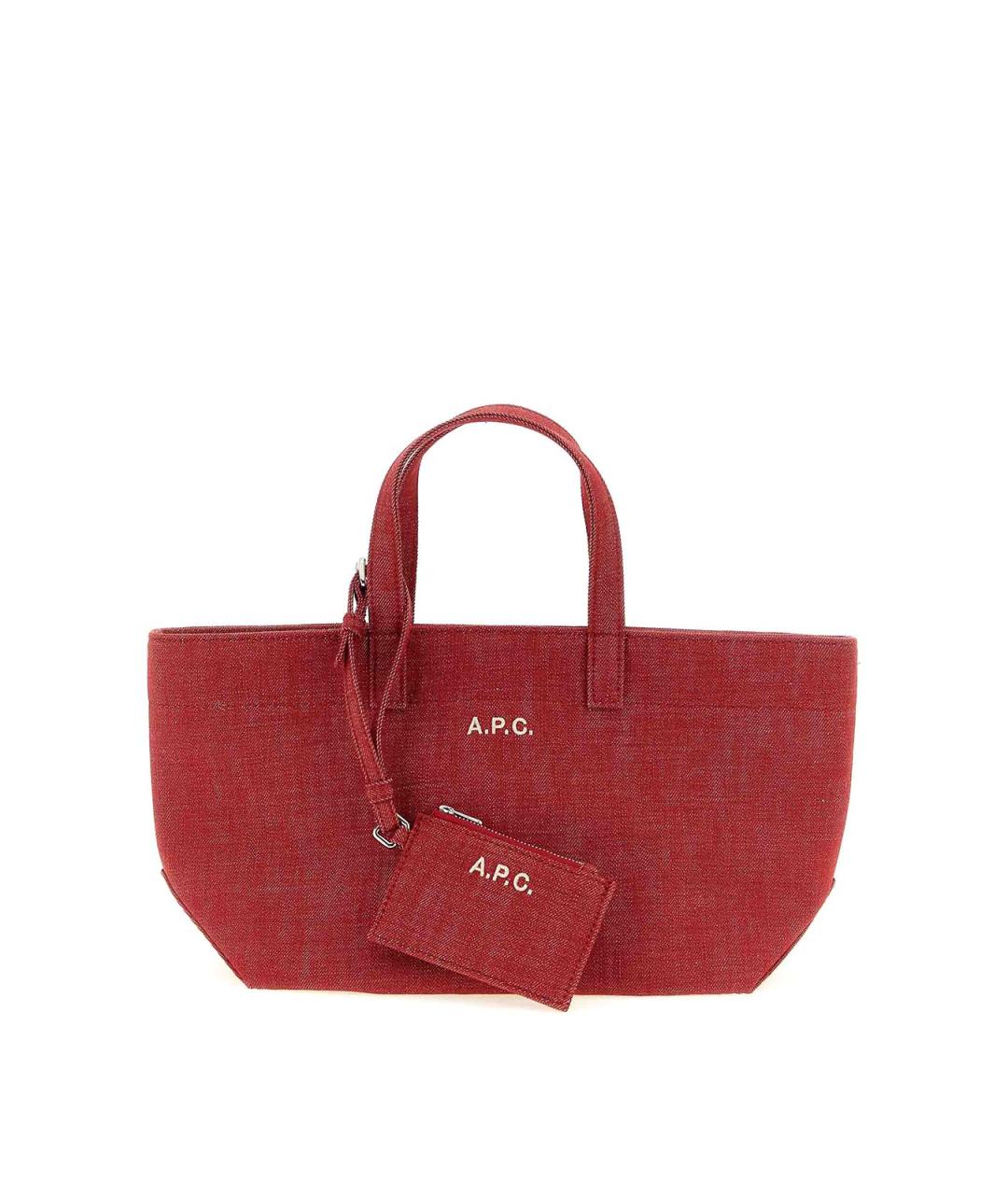 A.P.C. Красная хлопковая сумка тоут, фото 1