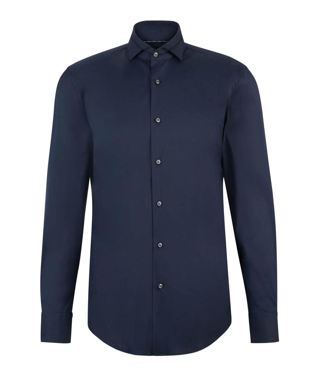 HUGO BOSS Синяя хлопковая классическая рубашка, фото 1