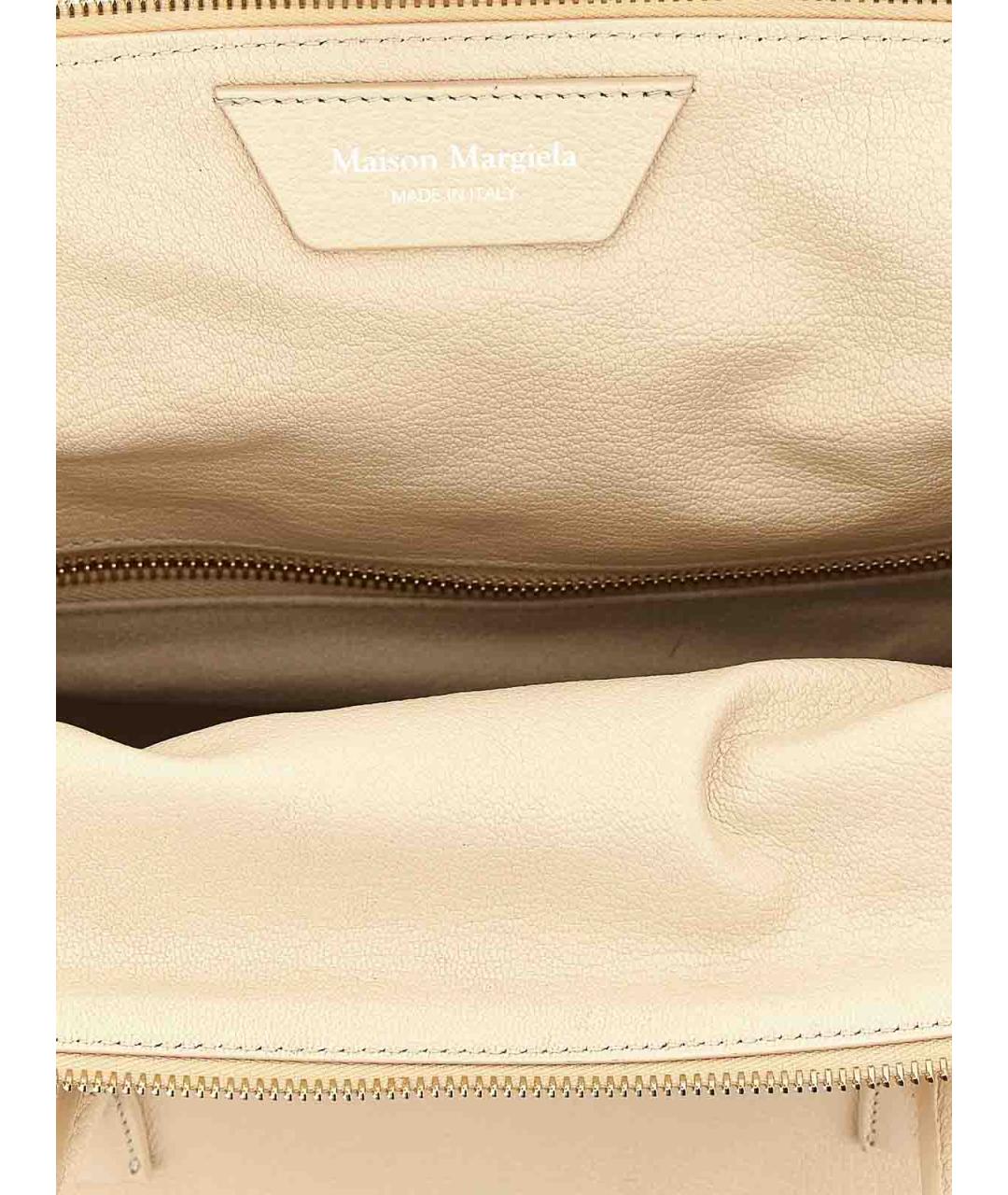 MAISON MARGIELA Бежевая кожаная сумка тоут, фото 4
