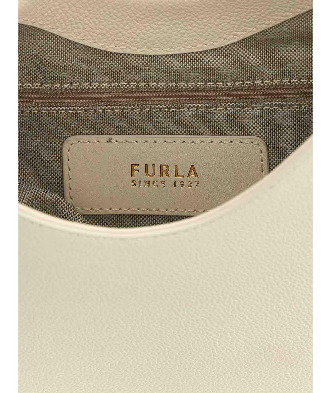 FURLA Белая кожаная сумка через плечо, фото 4